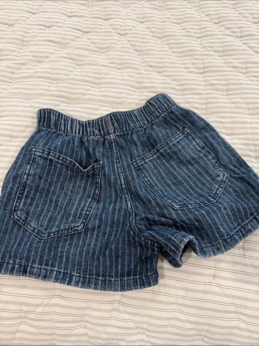 Zara Striped Denim Two-Piece Set in Blue